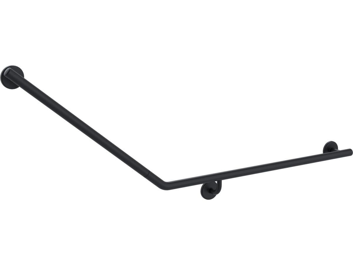 Mizu Drift 840mm x 715mm x 40 Degree Accessible Toilet Grab Rail Modular Right Hand Matte Black