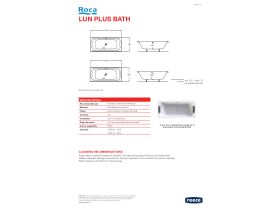 Technical Guide - Roca Lun Plus Bath 1700x750mm Chrome Overflow White