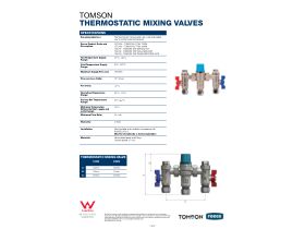 Specification Sheet - Tomson Thermostatic Mixing Valves