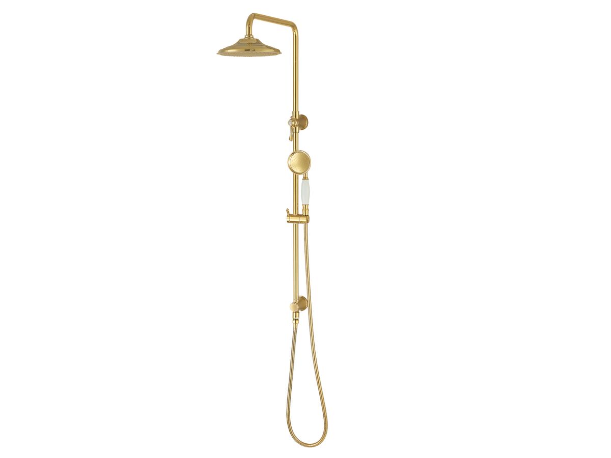Kado Era Twin Rail Shower with Top Rail Water Inlet Lever Handle Brass