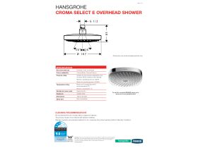 Technical Guide - Hansgrohe Croma Select E Overhead Shower White/ Chrome (3 Star)