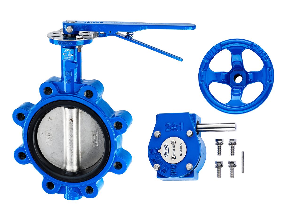 Dura Industrial Butterfly Valve Lugged Table E with Gear Operator 150mm