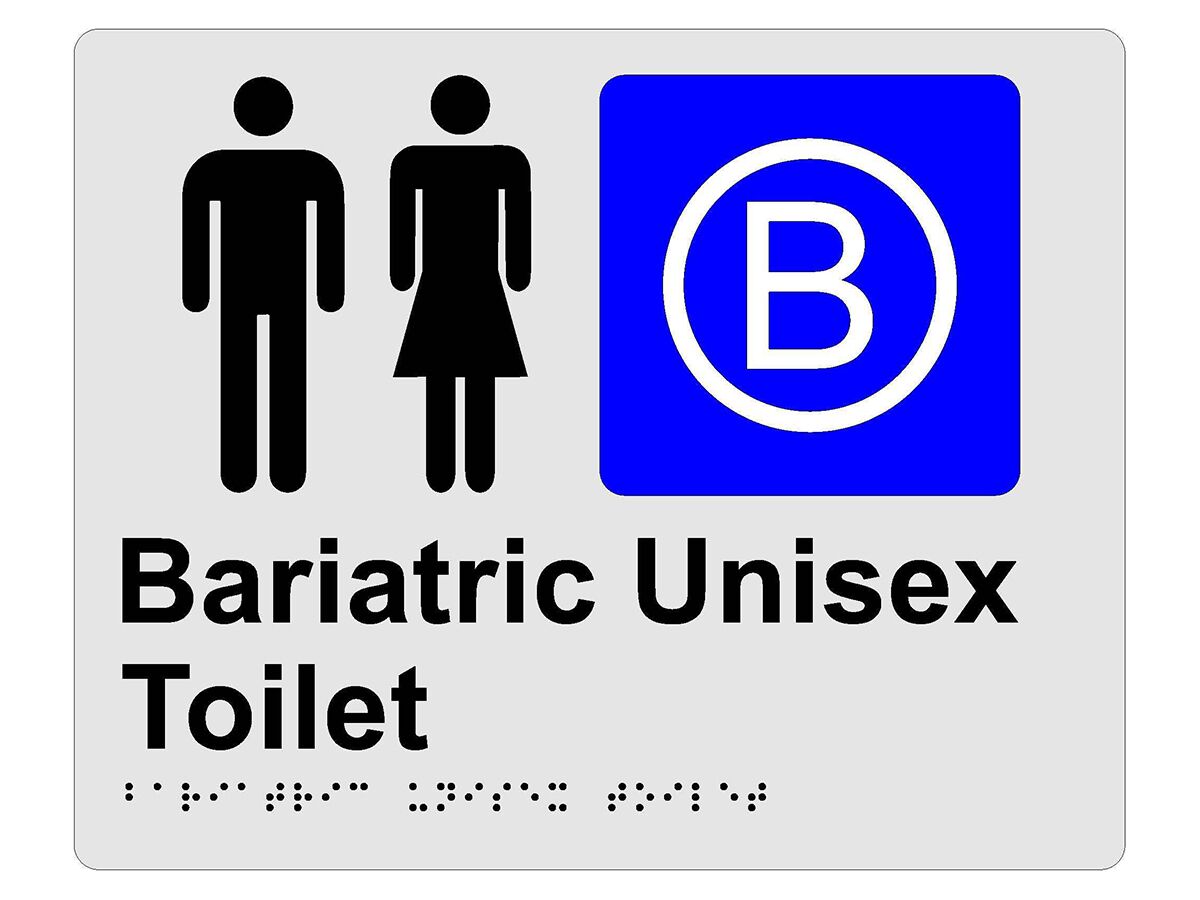 Unisex Bariatric Braille Tactile Sign Stainless Steel