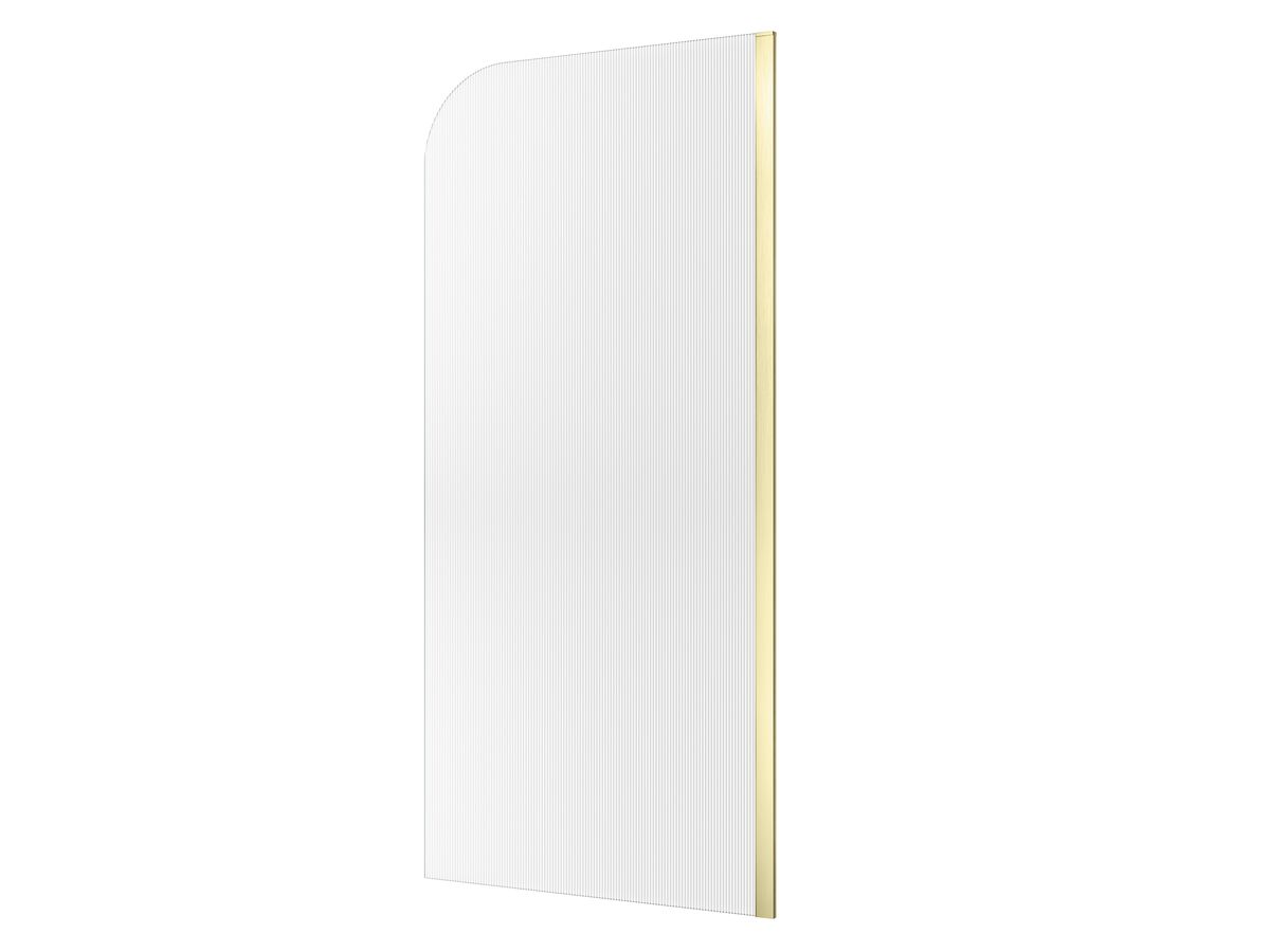 Hero - Kado Lux Frameless Curved Right Fluted Panel with Wall Channel 1000mm Brushed Brass