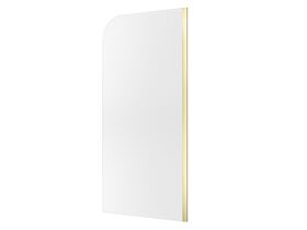 Hero - Kado Lux Frameless Curved Right Fluted Panel with Wall Channel 1000mm Brushed Brass