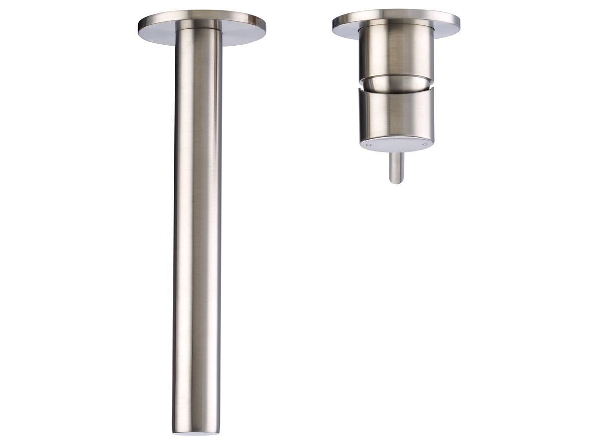Mizu Drift Mk2 Wall Bath Mixer Set with 2 Cover Plate Design Brushed Nickel from Reece
