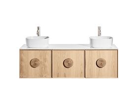 ISSY Adorn Above Counter or Semi Inset Wall Hung Vanity Unit with Three Drawers & Internal Shelves with Petite Handle 115