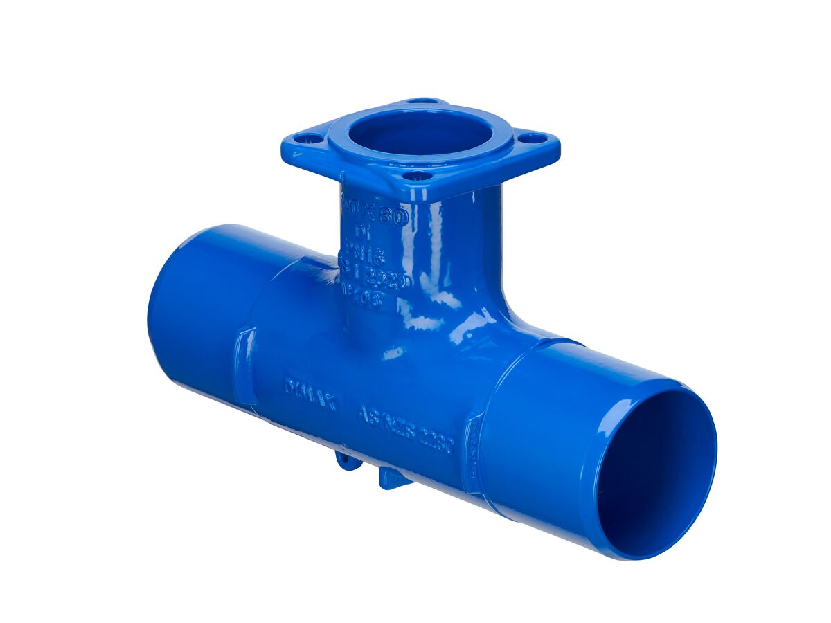 Dimax Ductile Iron Tee (Spigot x Spigot x Flange) PN16 B5 100mm x 80mm