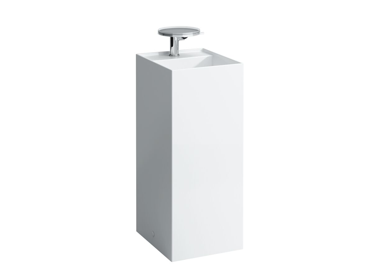 LAUFEN Kartell Freestanding Basin / Pedestal with Overflow 375 x 435 x 900mm 1 Taphole White