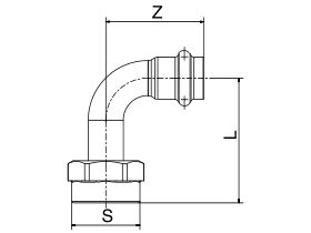 >B< Press Water Bent Tap Connector