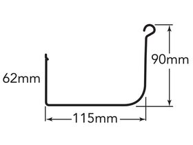 Quad Gutter Slotted 115mm Hi-Tensile .42mm Monument - Cut to Length