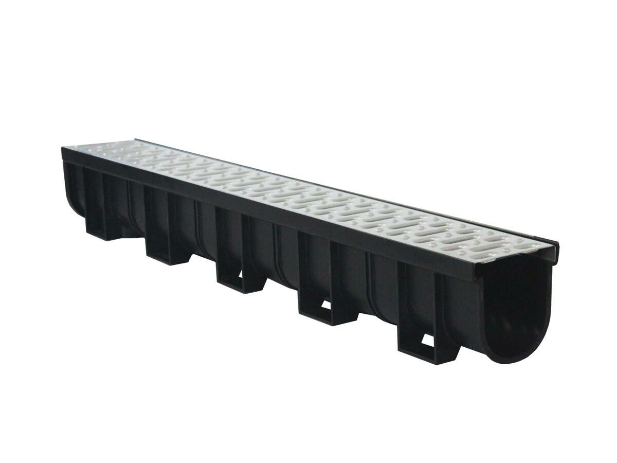 Easydrain Channel Black with Stainless Steel Grate from Reece