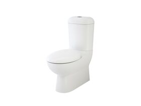 Leda Round Wall Faced Close Coupled Back Entry Toilet Seat White (4 Star)