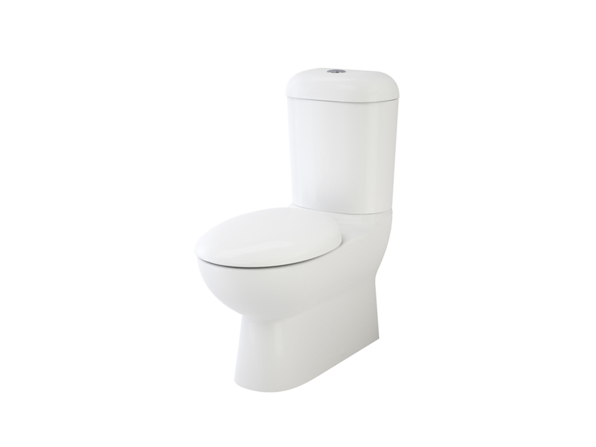 Caroma Leda Round Wall Faced Close Coupled Back Entry Toilet Suite with