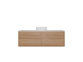 Kado Aspect Wall Hung Vanity Unit 1500mm Single Bowl 4 Drawer Corian 20mm Top