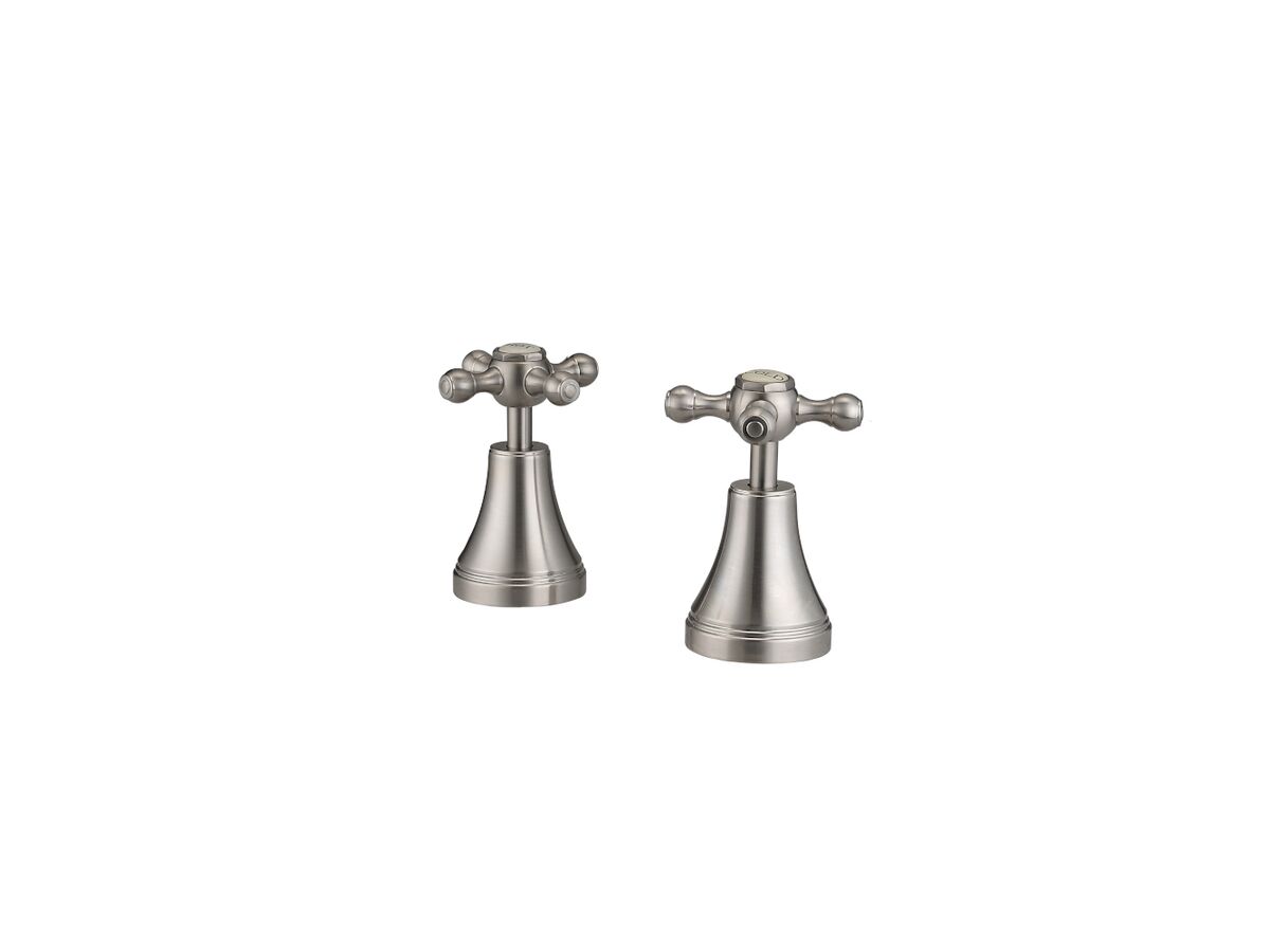 Kado Era Basin Top Assemblies Cross Handles Brushed Nickel