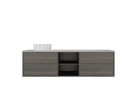 Kado Aspect 1800mm Wall Hung Vanity Unit with Shelf Single Bowl Thin Caesarstone Top