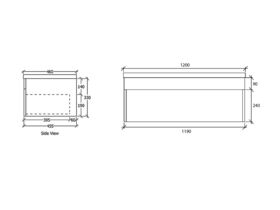 Rifco Acqua 1200mm Wall Hung Vanity Unit 20mm Caesarstone Top from Reece