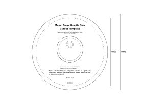 Cut Out Template - Memo Freya Round Sink No Taphole Granite Black