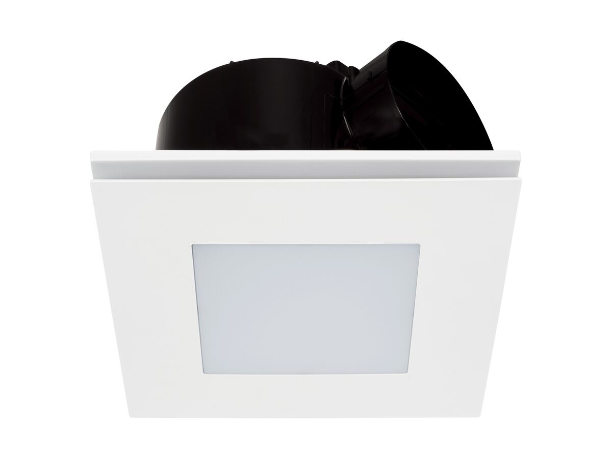 Kado Lux HiFlow 200 LED Exhaust Fan Square Matte White from Reece