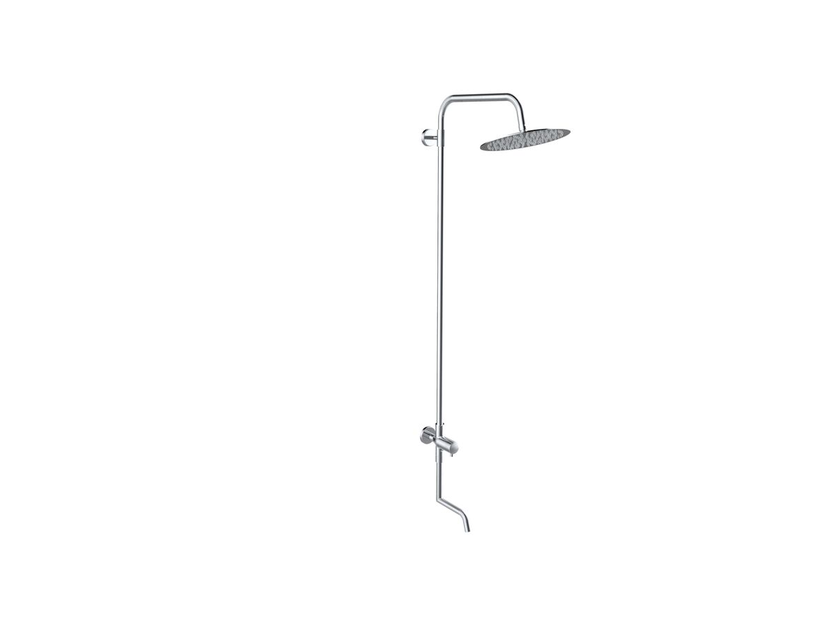 Milli Inox Overhead Single Rail Shower with Foot Wash with Bottom Rail