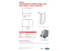 Technical Guide - Kado Lux Shower Screen Panel With Side Panel & Wall Support