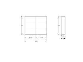 Posh Bristol T-Series 900mm Mirror Cabinet 2 Door White