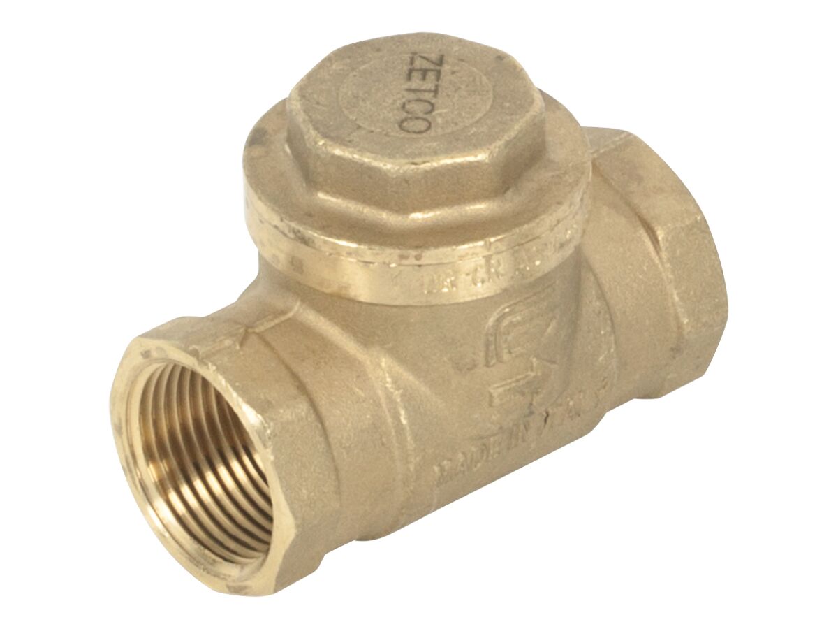 Zetco WaterMarked DZR Brass Swing Check Valve Family