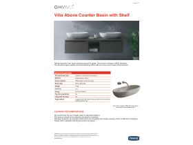 Specification Sheet - Omvivo Villa Above Counter Basins with Shelf