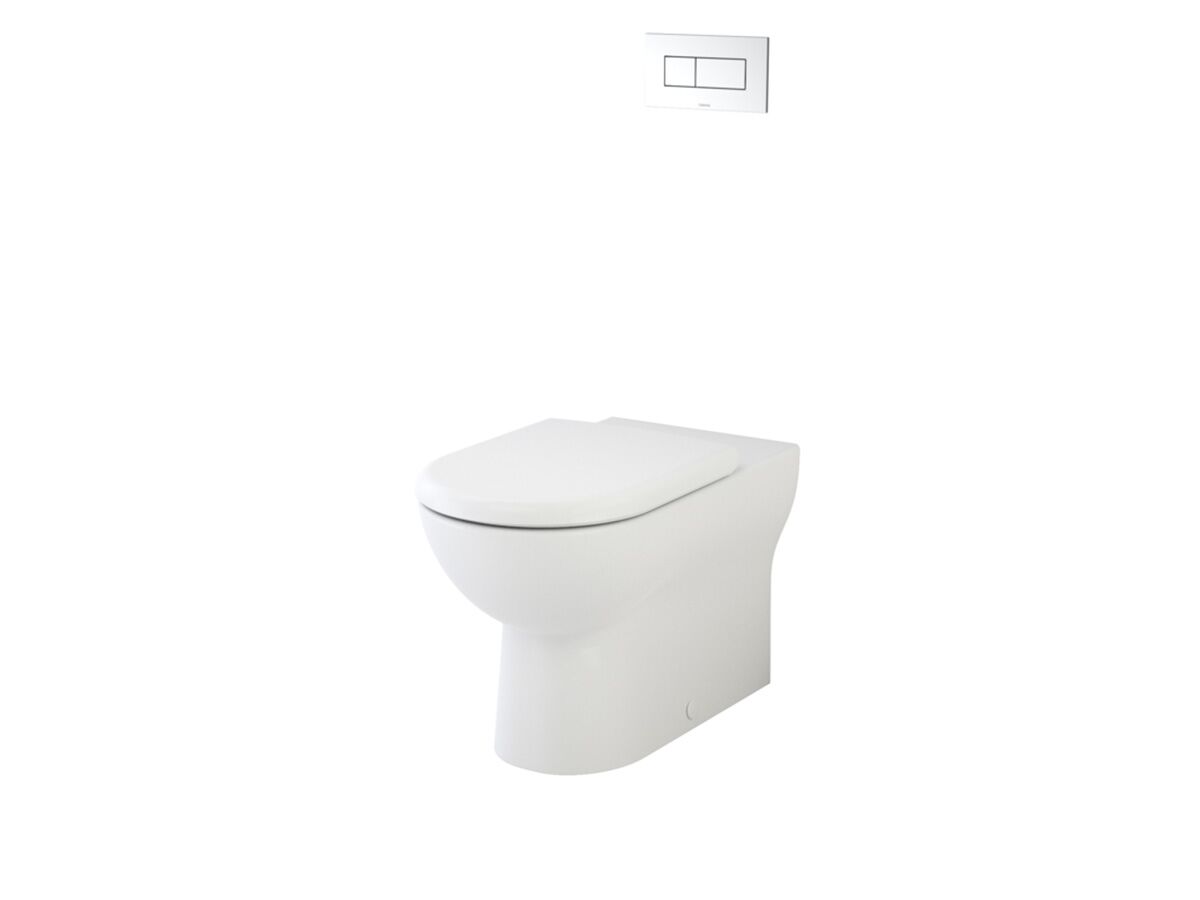 Caroma Metro Invisi II Wall Faced Toilet Suite with Standard Seat White (4 Star)