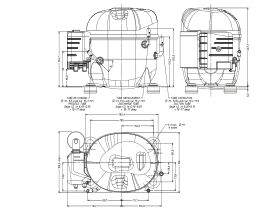 Tecumseh Compressor 3/8hp R134 LBP AE2413Y-FZ1A