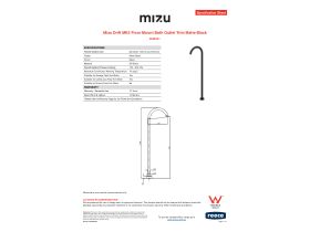 Specification Sheet - Mizu Drift MK2 Floor Mount Bath Outlet Trim Matte Black