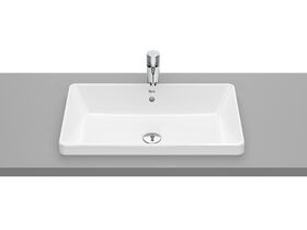 Roca The Gap Square Semi Inset Basin 600mm x 370mm With Overflow White