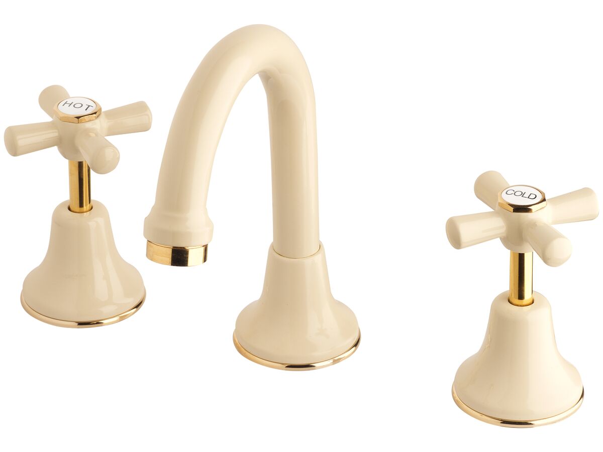 Posh Bristol Basin Set Swivel Ivory / Gold (4 Star) from Reece