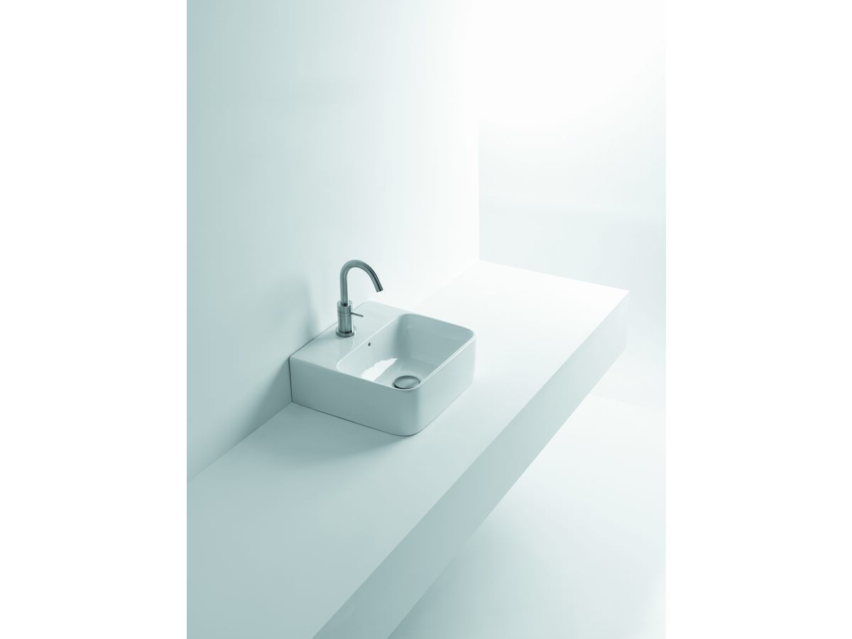 AXA Sheer Above Counter Basin 1 Taphole 450 x 350mm White