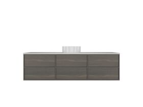 Kado Aspect Wall Hung Vanity Unit 1800mm Single Bowl 6 Drawer Corian 20mm Top