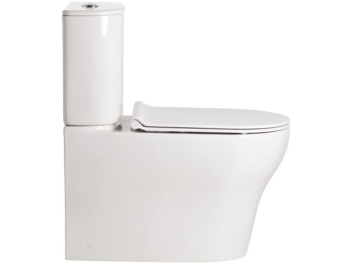 American Standard Cygnet Round Hygiene Rimless Close Coupled Back To Wall Back Inlet Toilet Suite White (4 Star)