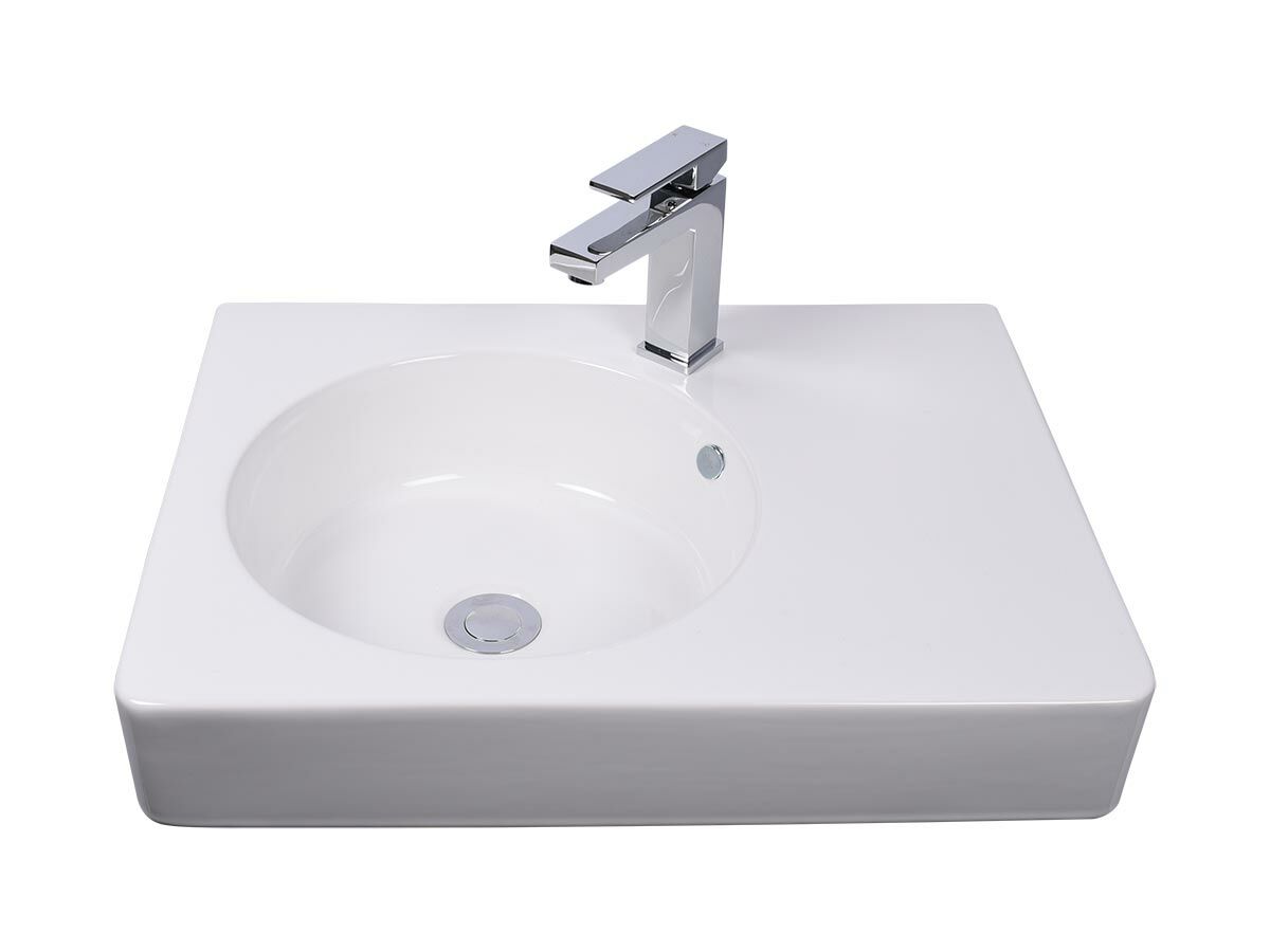 Kado Lux Wall Basin with Shelf 580 x 440mm 1 Taphole White