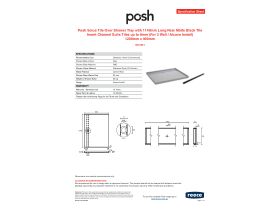 Specification Sheet - Posh Solus Tile Over Shower Tray with 1140mm Long Rear Matte Black Tile Insert Channel Suits Tiles up to 8mm (For 3 Wall / Alcove Install) 1200mm x 900mm