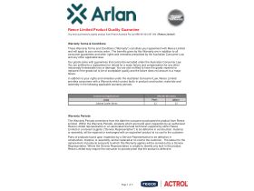 Warranty - Arlan Cabinet Cooler