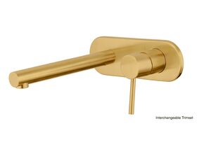 Mizu Drift MK2 Wall Basin Mixer Tap Set Brushed Gold (4 Star)