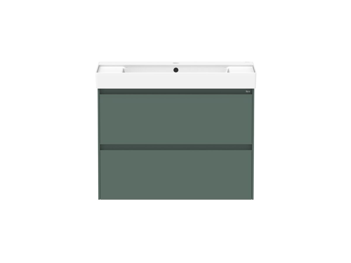 Roca Ona Vanity All Drawer Twin Centre Bowl 800mm Matte Green