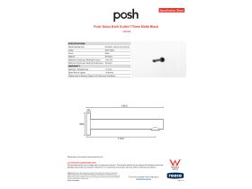 Specification Sheet - Posh Solus Bath Outlet 170mm Matte Black