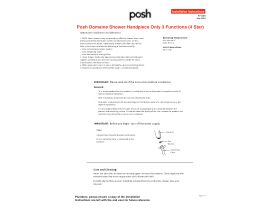 Installation Instructions - Posh Domaine Shower Handpiece Only 3 Functions (4 Star)
