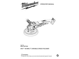 User Manual - Milwaukee M18 Fuel 180mm Variable Speed Polisher