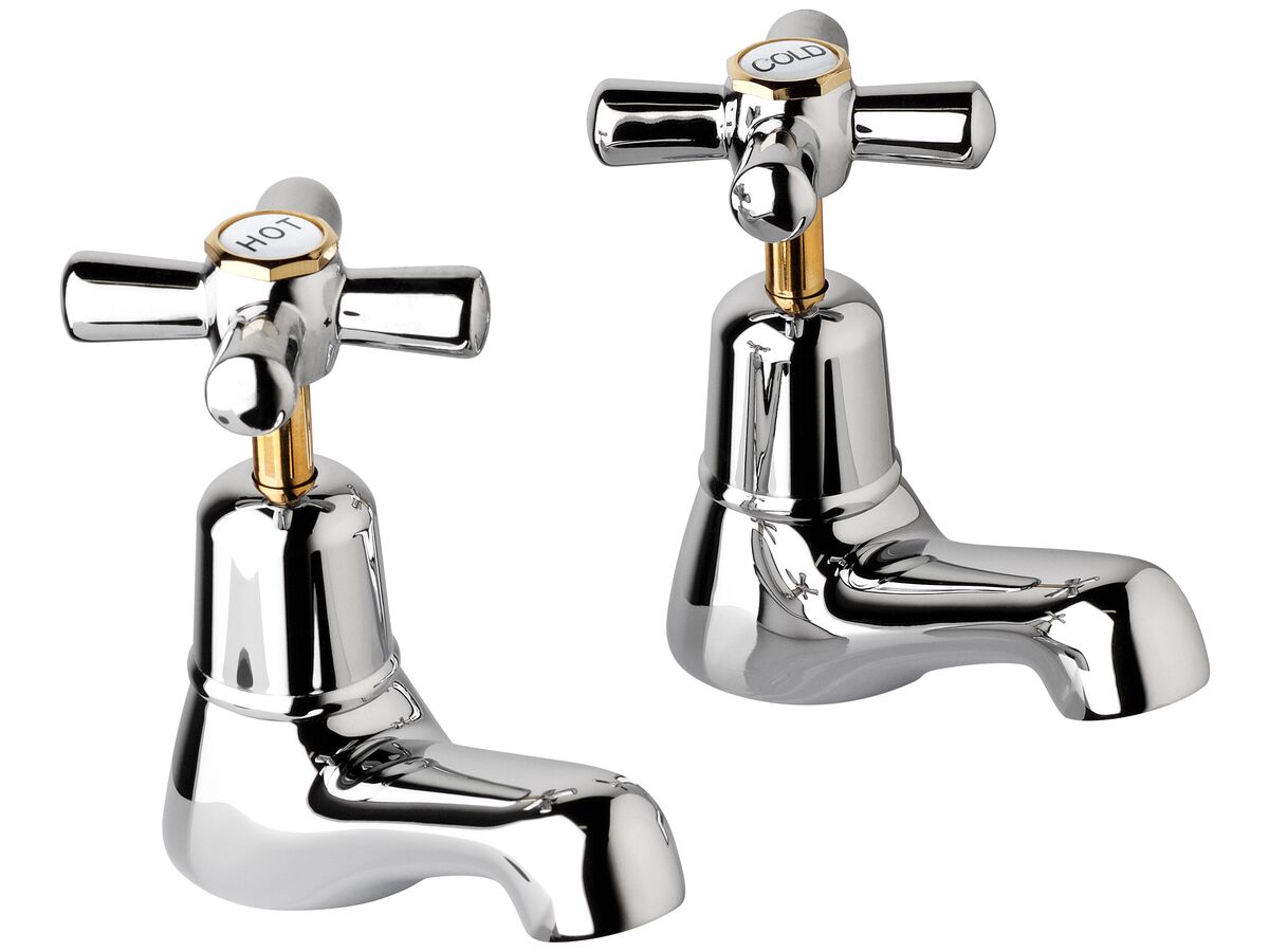 Posh Bristol Pillar Taps Chrome/Gold(0 Star) from Reece