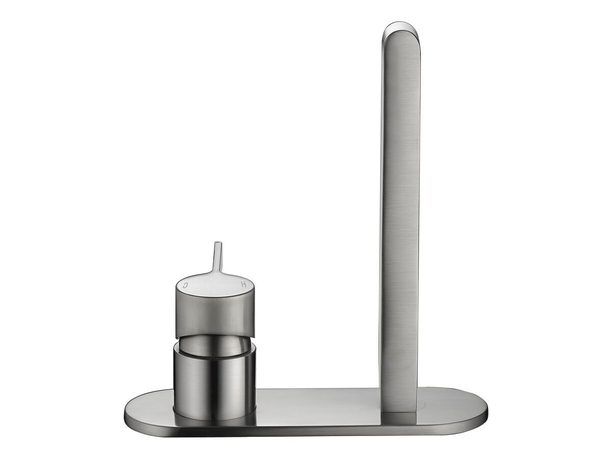 Mizu Stream Wall Bath Mixer Set Brushed Nickel from Reece