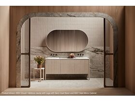 ISSY Cloud I 1800mm Vanity with Legs with Semi Inset Basin and ISSY Halo Mirror Cabinet