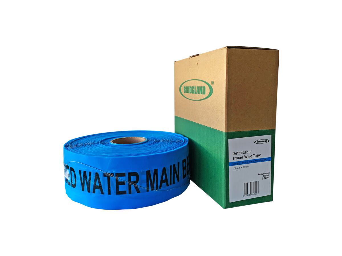 Bl Detect Tape Water Main Blue 100mm x 250mtr from Reece