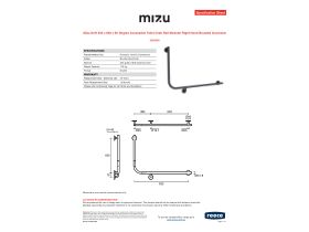 Specification Sheet - Mizu Drift 935 x 600 x 90 Degree Accessible Toilet Grab Rail Modular Right Hand Brushed Gunmetal